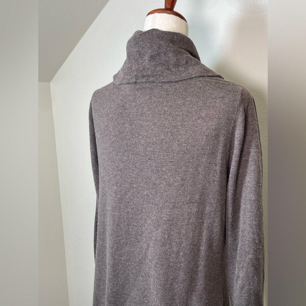 Athleta Women Pullover Cowl Neck Sweater Top Size Large Cotton Wool Blend Brown - Picture 6 of 13